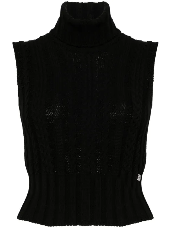 CHANEL Pre-Owned 2002 Sleeveless Turtleneck Knitwear | Black