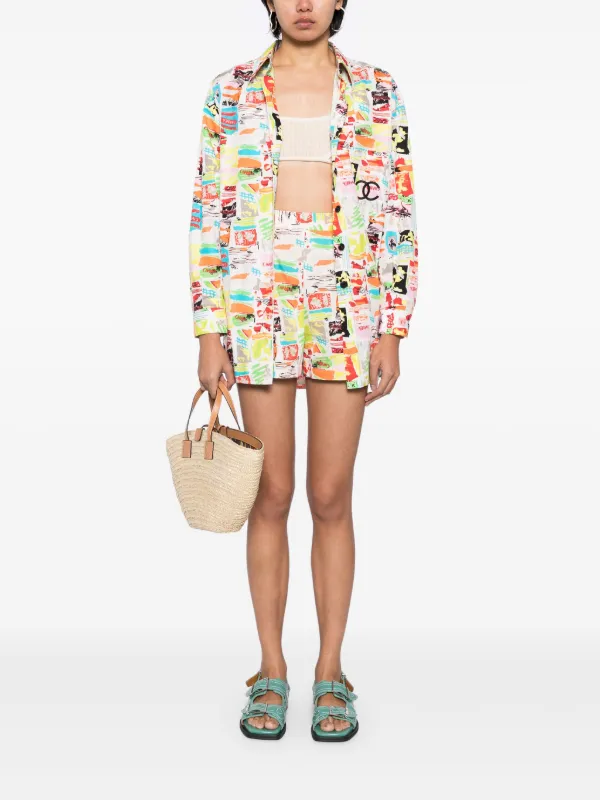 CHANEL Pre-Owned 1997 CC graphic-print Shirt | Pink | FARFETCH BH