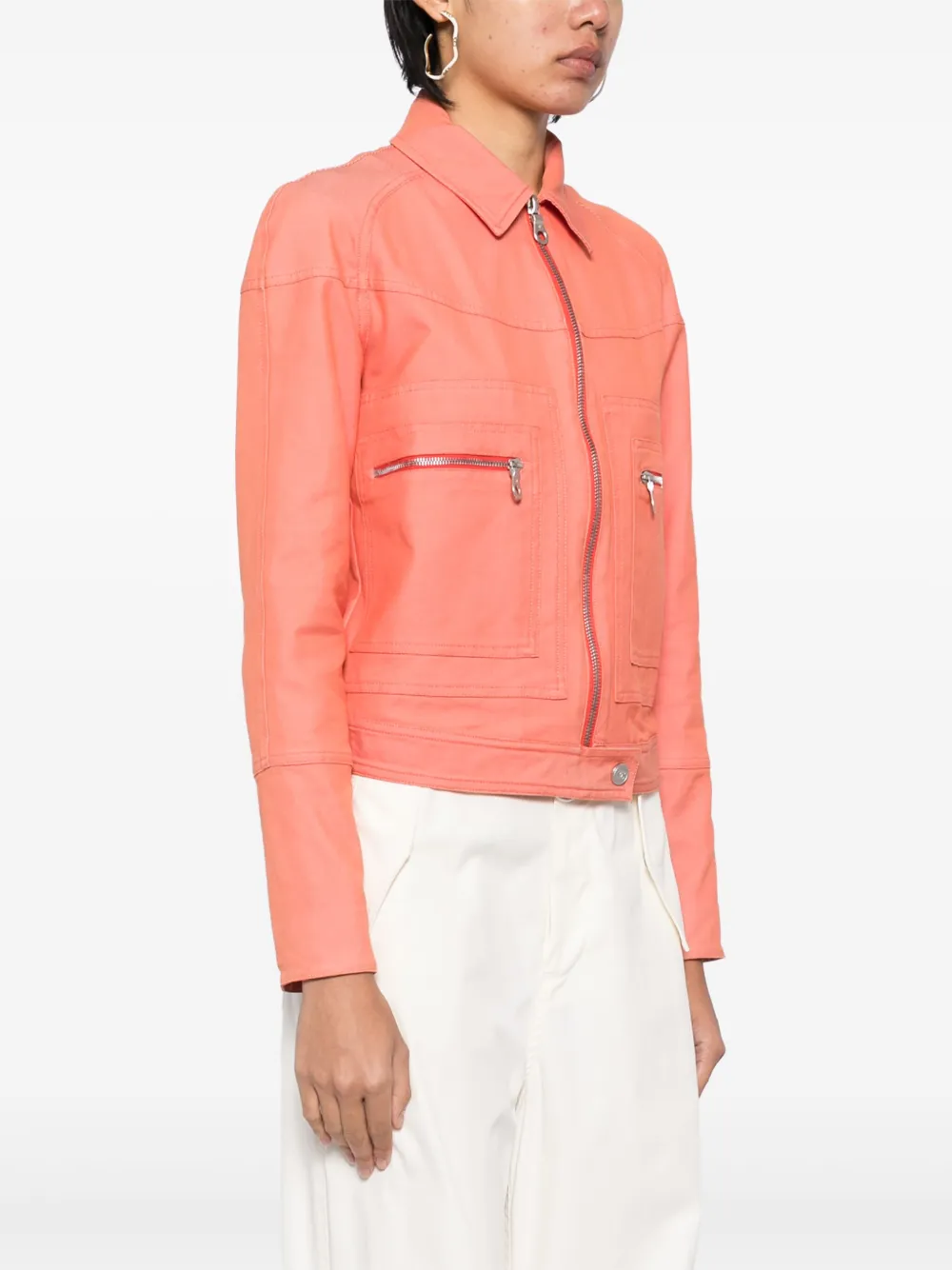 Pre-owned Chanel 2002 Sport Line Zip-up Jacket In Pink