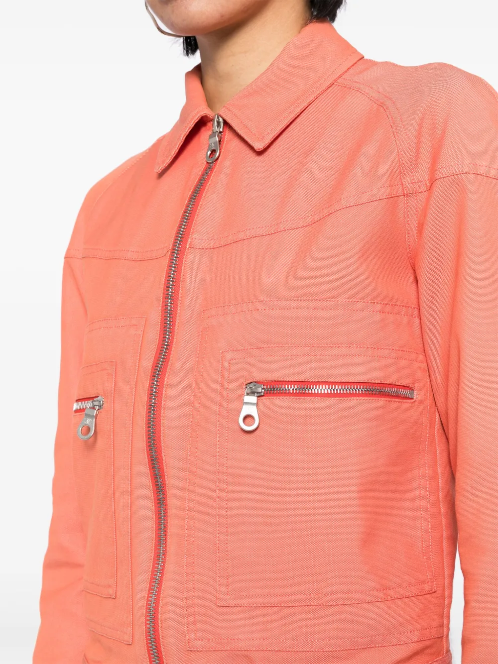 Pre-owned Chanel 2002 Sport Line Zip-up Jacket In Pink