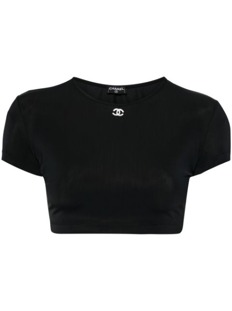 HOT SALE CHANEL 1990-2000 CC cropped T-shirt Women