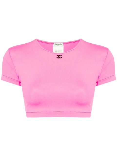 CHANEL 1995 CC cropped T-shirt Women