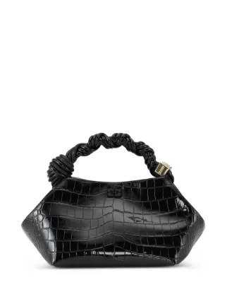 GANNI Bou クロコパターン ショルダーバッグ S | ブラック | FARFETCH JP