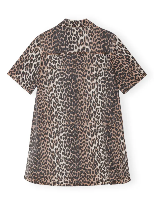 GANNI animal-print Denim Mini Skirt | Brown | FARFETCH
