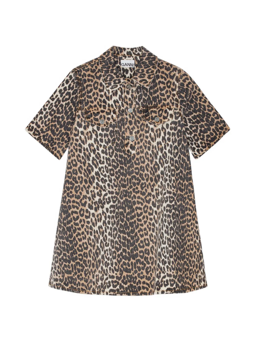 GANNI Mini-rok met dierenprint Bruin