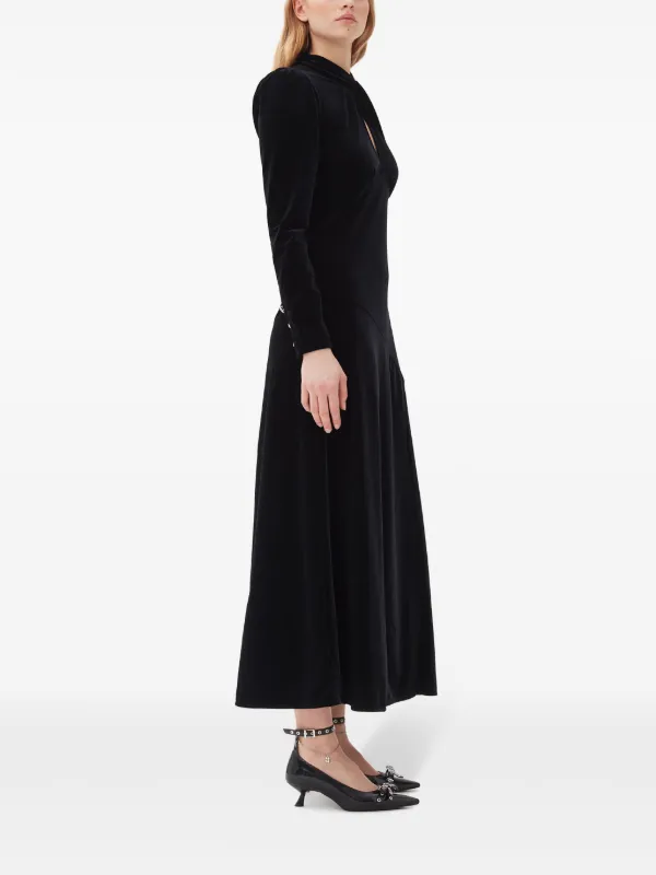 Lemon Icing Shiny Check Jacquard Midi Dress | GANNI US