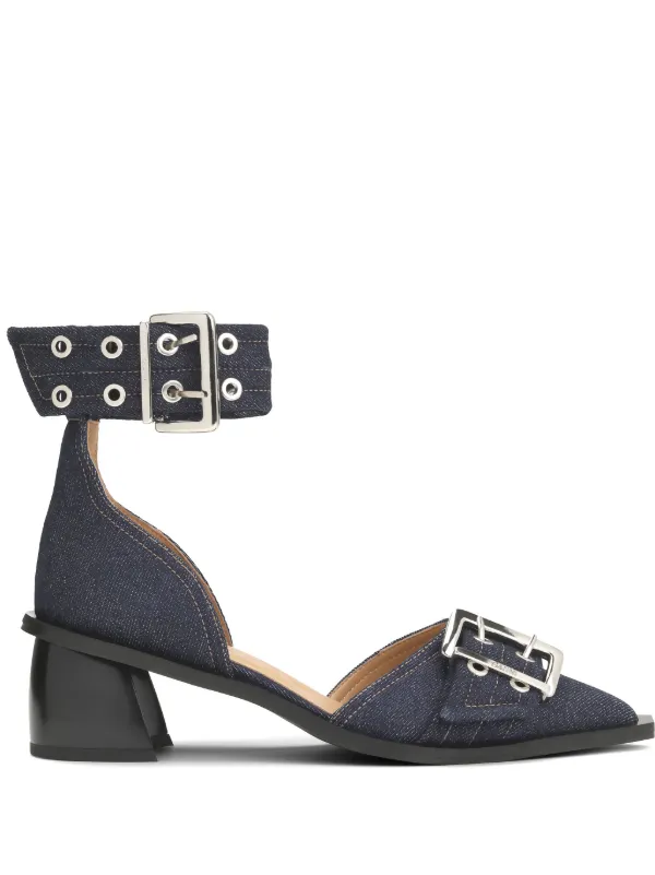 GANNI バックルレザーパンプス GANNI バックル フラットパンプス | レッド | FARFETCH JP
