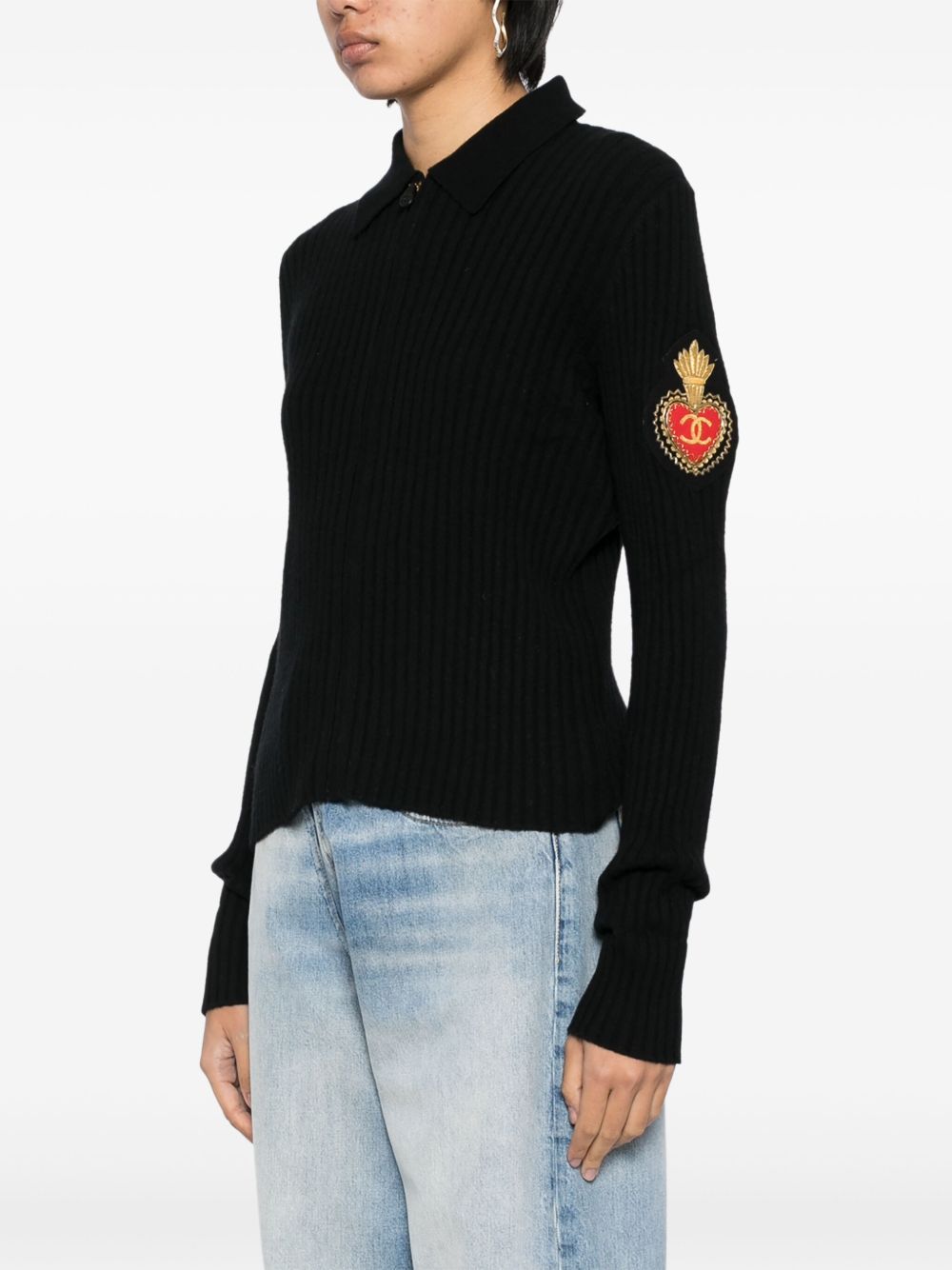 CHANEL 1996 CC crest cashmere cardigan Women