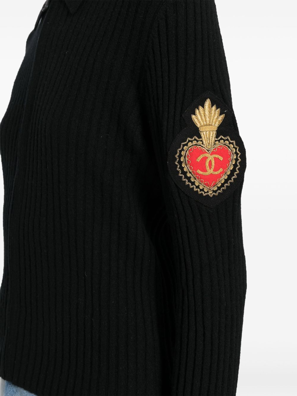 CHANEL 1996 CC crest cashmere cardigan Women