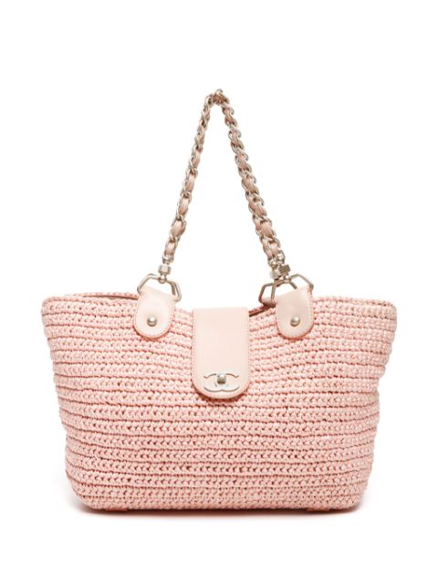 CHANEL 2005 CC straw tote bag Women