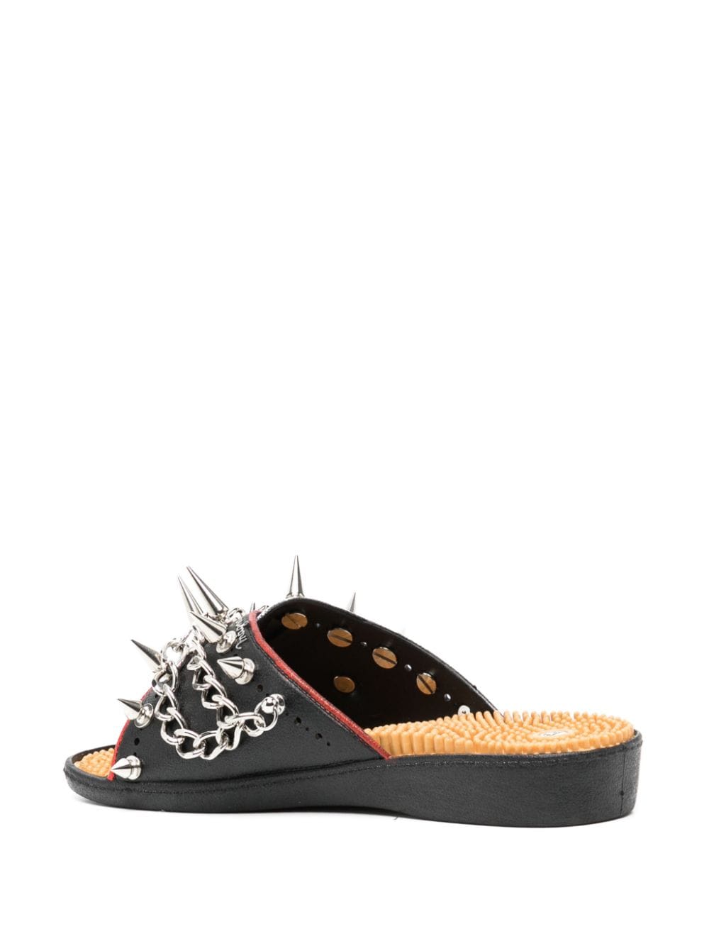 Shop Doublet Punk Massage Sandals In Black