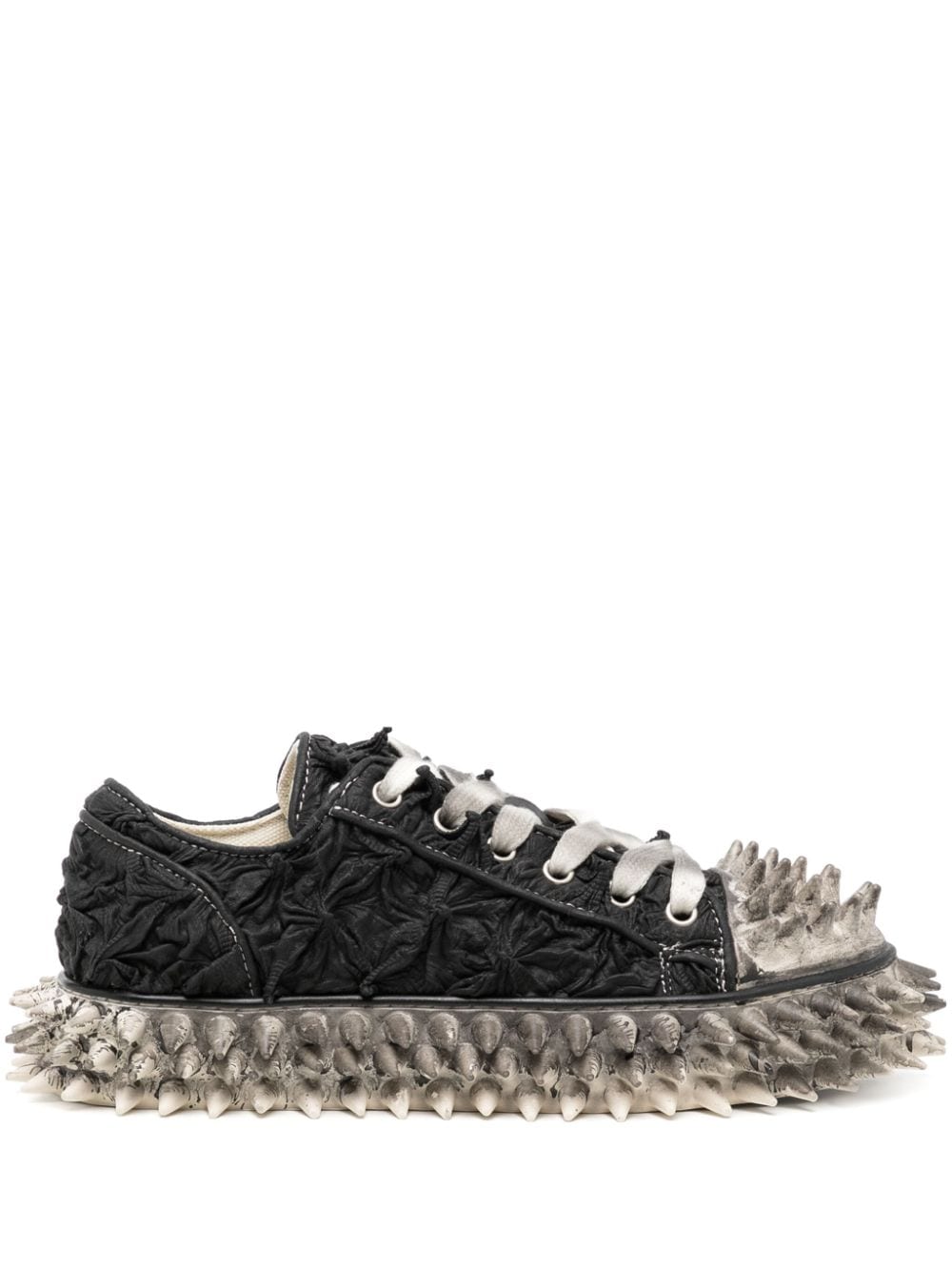 Shop Doublet Spike-effect Lace-up Sneakers In Black