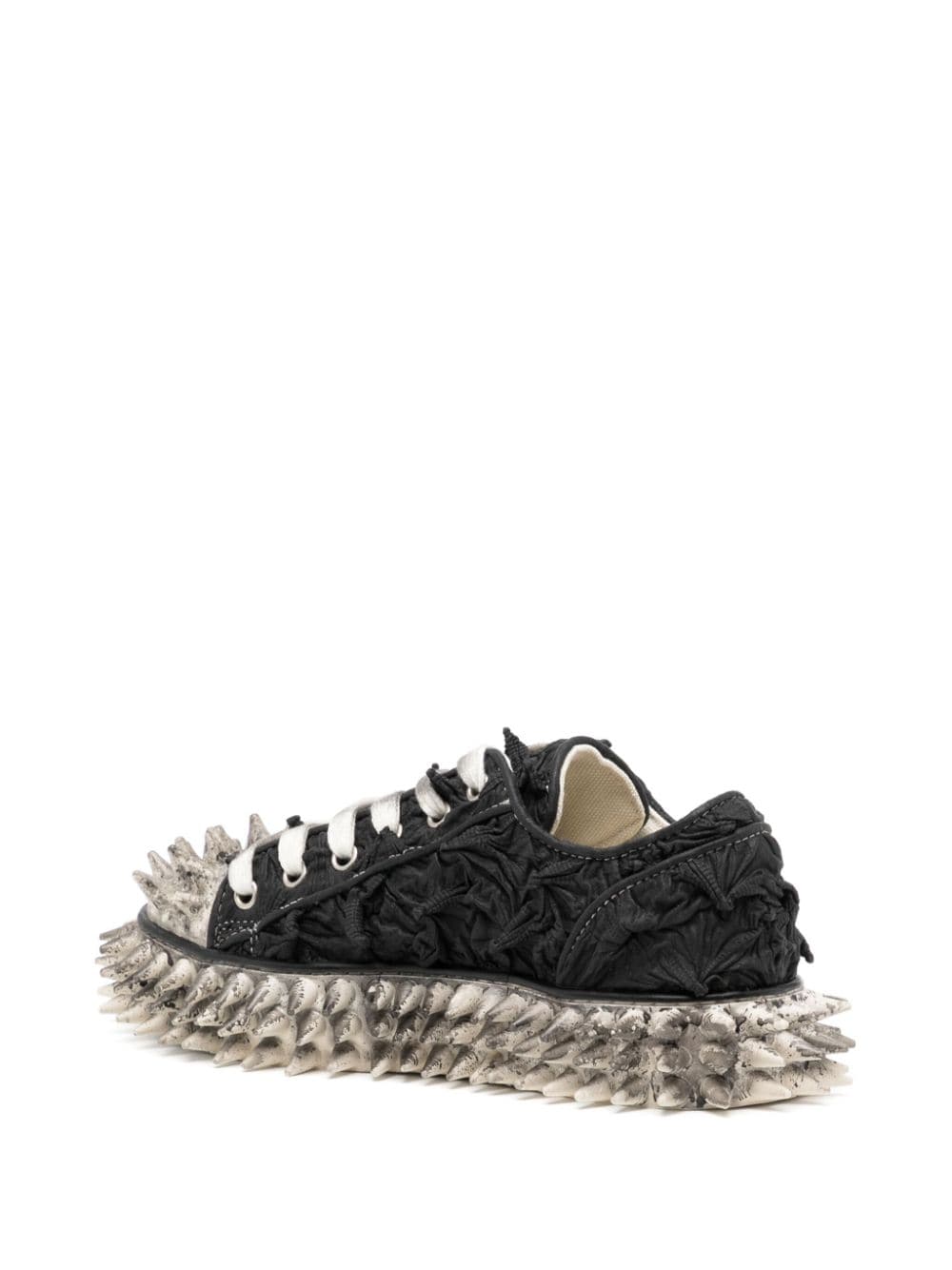 Shop Doublet Spike-effect Lace-up Sneakers In Black