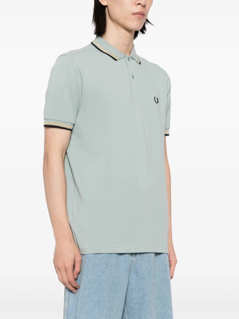Fred Perry Katoenen poloshirt met geborduurd logo Groen