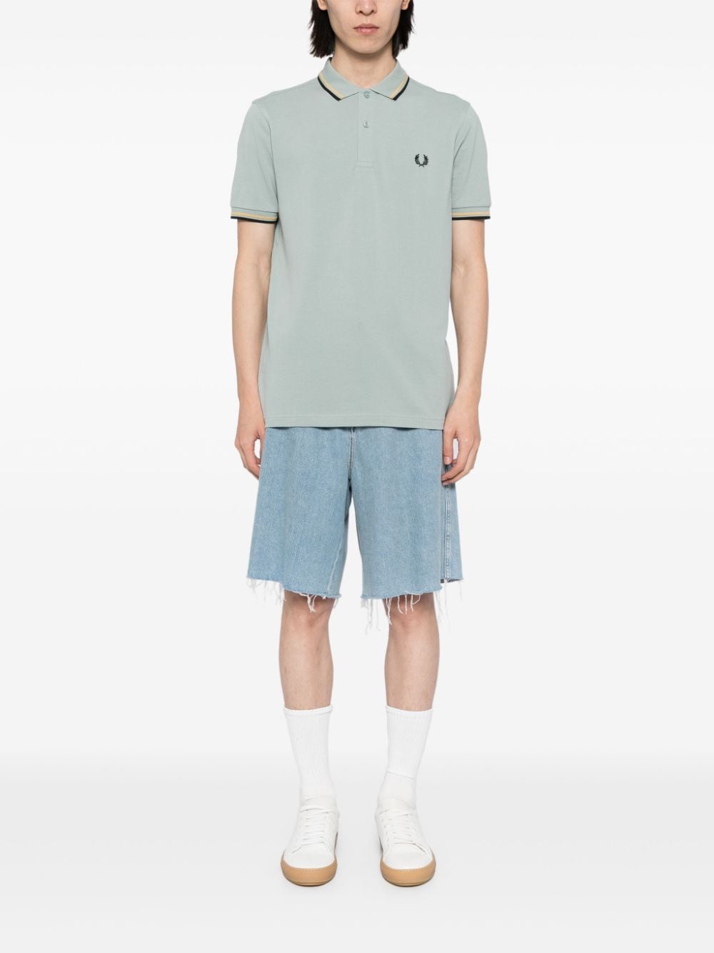 Fred Perry Katoenen poloshirt met geborduurd logo - Groen