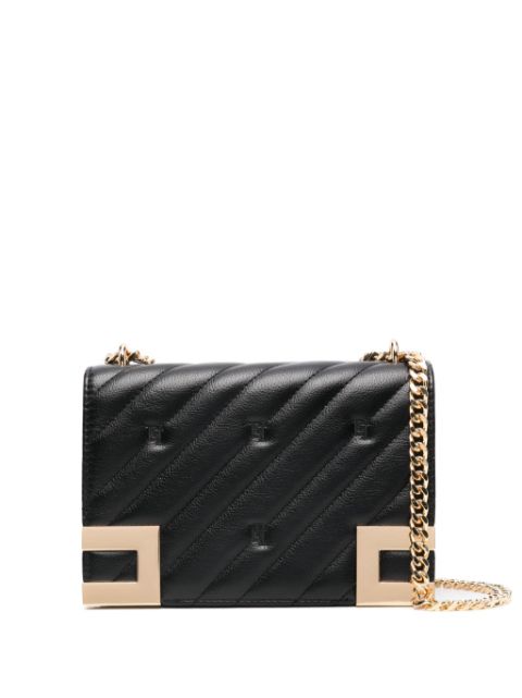 Elisabetta Franchi bolsa crossbody capitonada con logo bordado