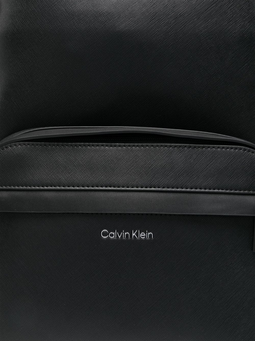 Shop Calvin Klein Debossed-logo Backpack In Black