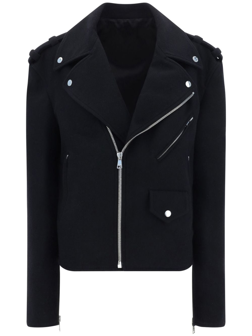 Balmain felted wool biker jacket - Nero