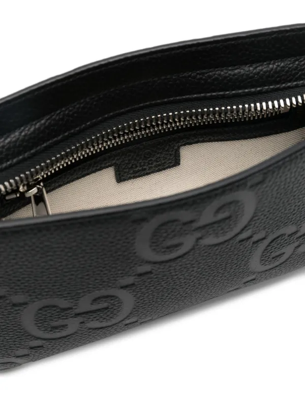 Gucci Jumbo GG Leather Shoulder Bag Black FARFETCH CA