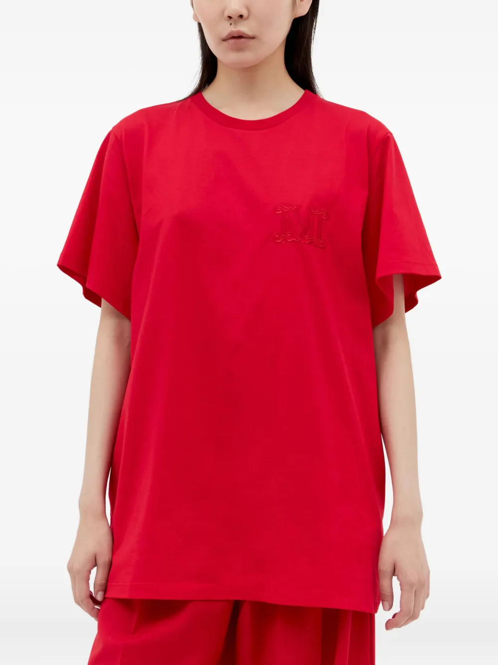 Max Mara embroidered-logo T-shirt | Red | Image 1