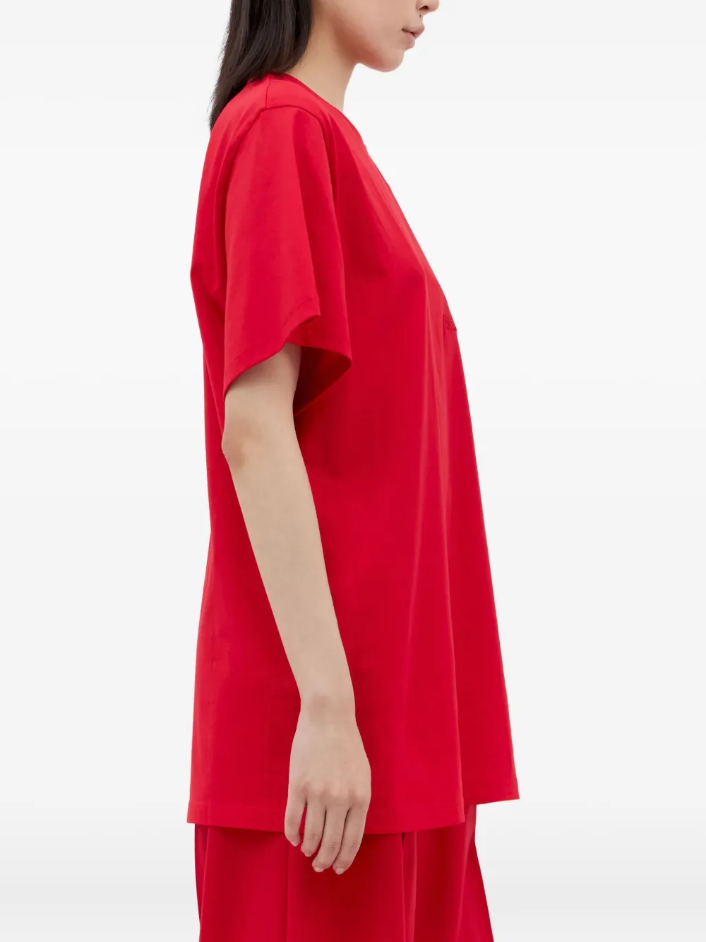 Max Mara Women Logo Embroidery T-shirt In Red