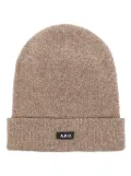A.P.C. logo-tag wool beanie - Brown