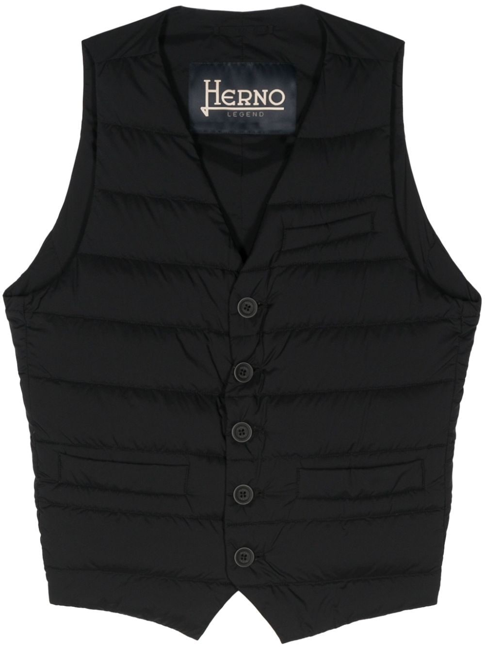 Shop Herno Quilted Padded Waistcoat In Black