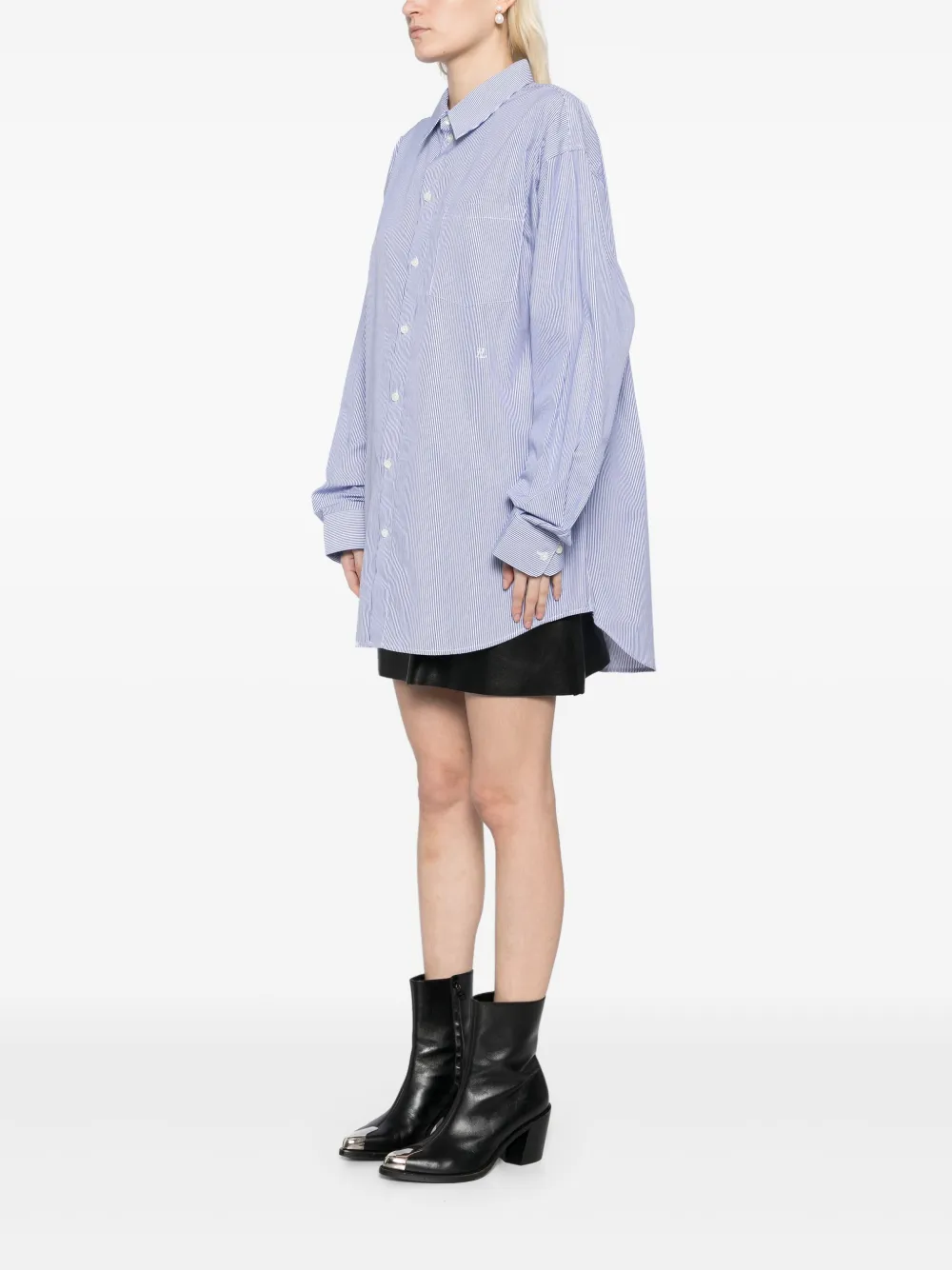 Helmut Lang Gestreept overhemd Blauw