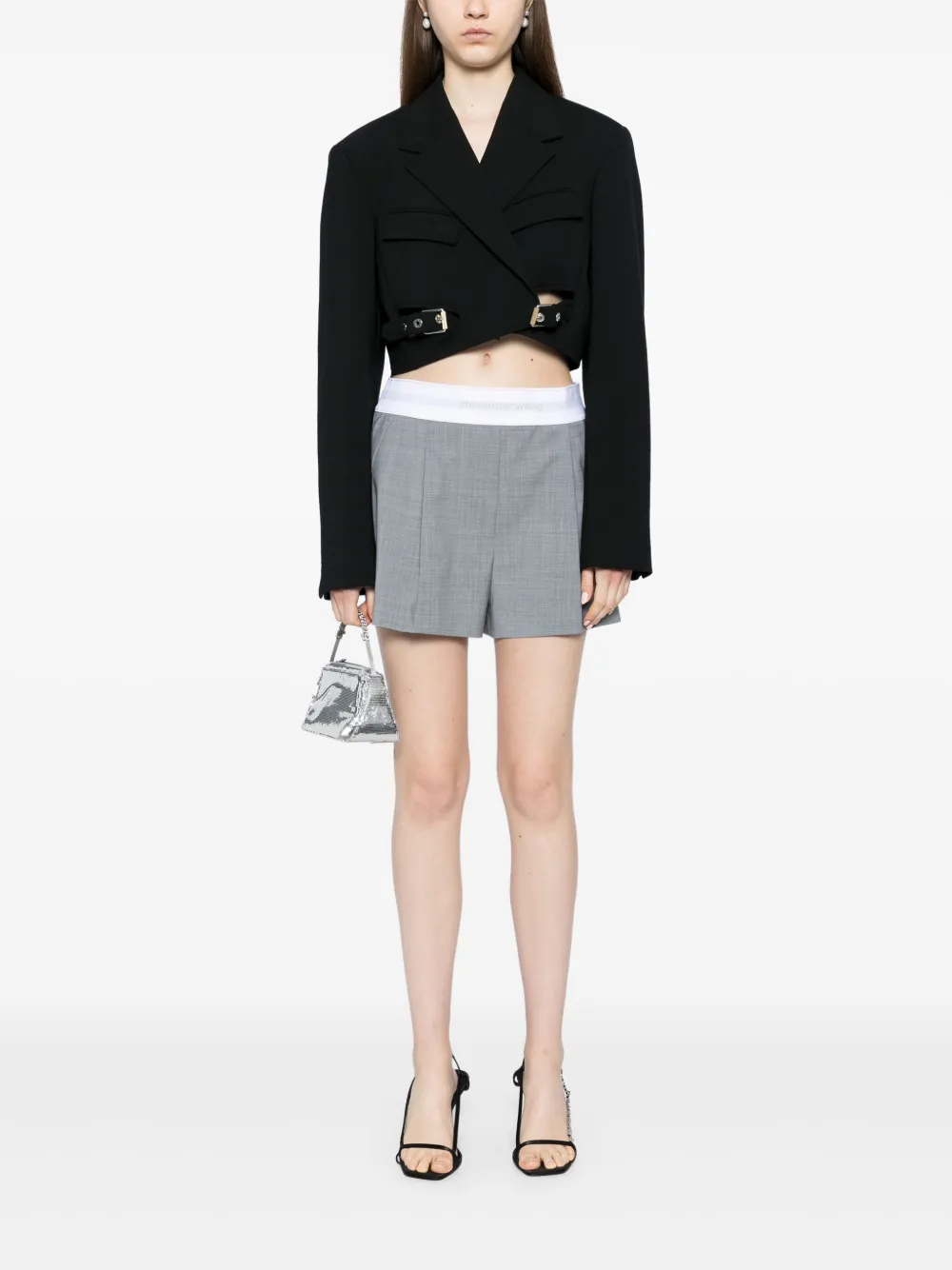Alexander Wang Shorts met logoband - Grijs
