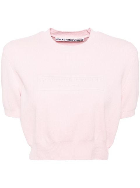 Alexander Wang logo embossed ribbed pullover Women