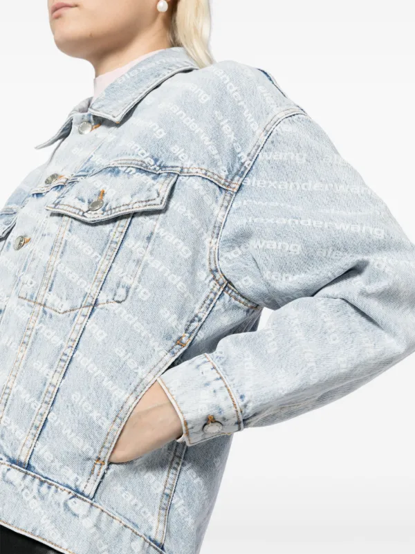 Alexander Wang ロゴ デニムジャケット | ブルー | FARFETCH JP