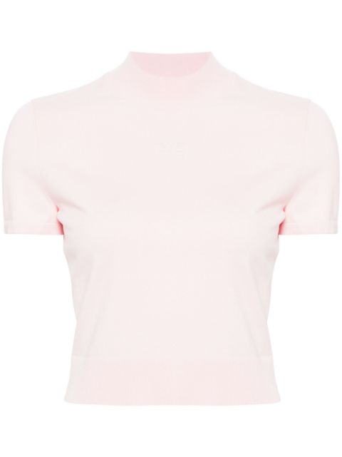 Alexander Wang logo-embossed mock-neck knitted top Women