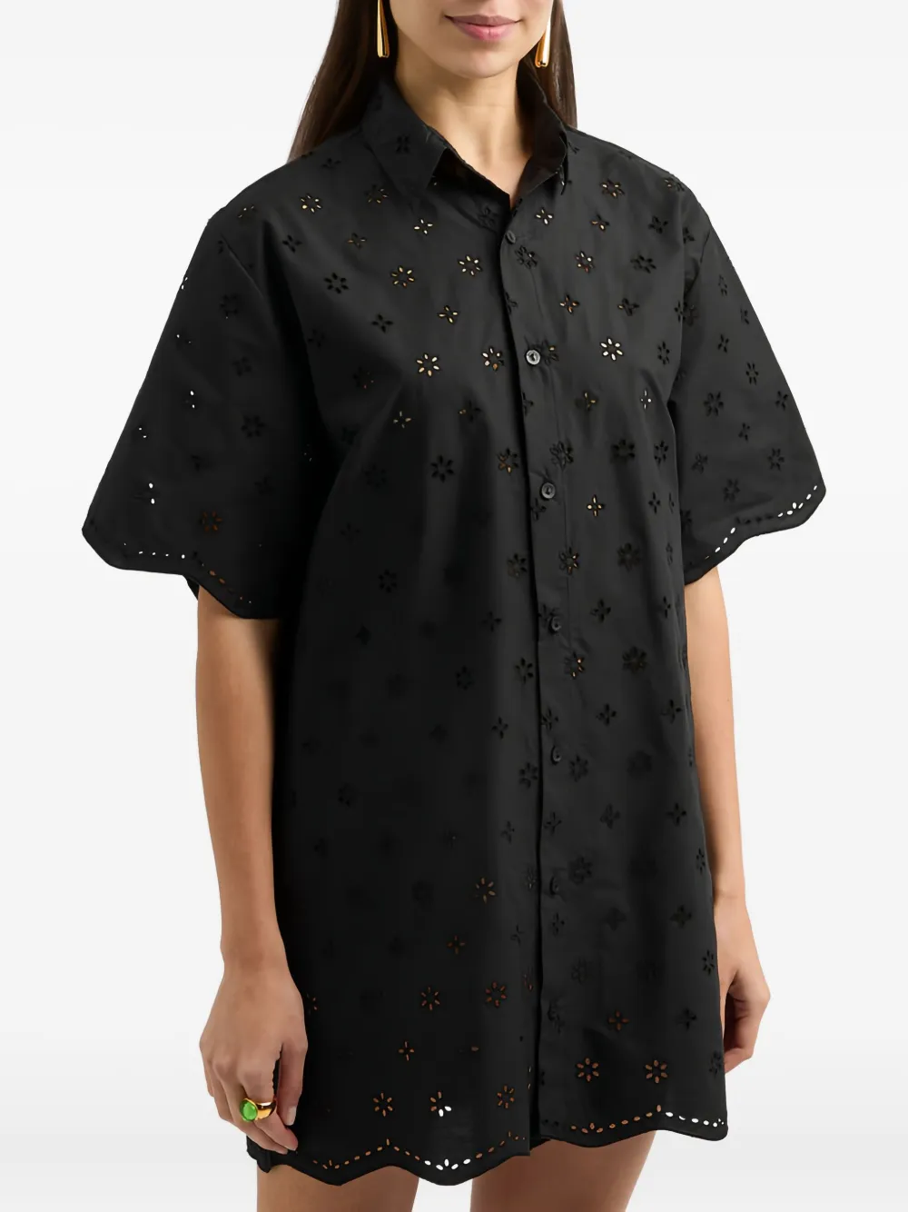 Matteau Blousejurk met geborduurd ringlets Zwart