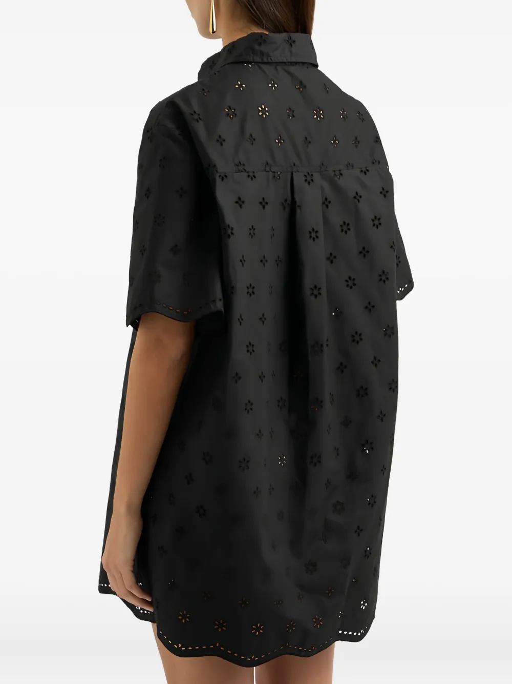 Matteau Blousejurk met geborduurd ringlets Zwart