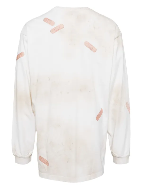 トップス doublet BANDAGE EMBROIDERY L/S T-SHIRT M Doublet Bandage Embroidery T-shirt | Neutrals | FARFETCH