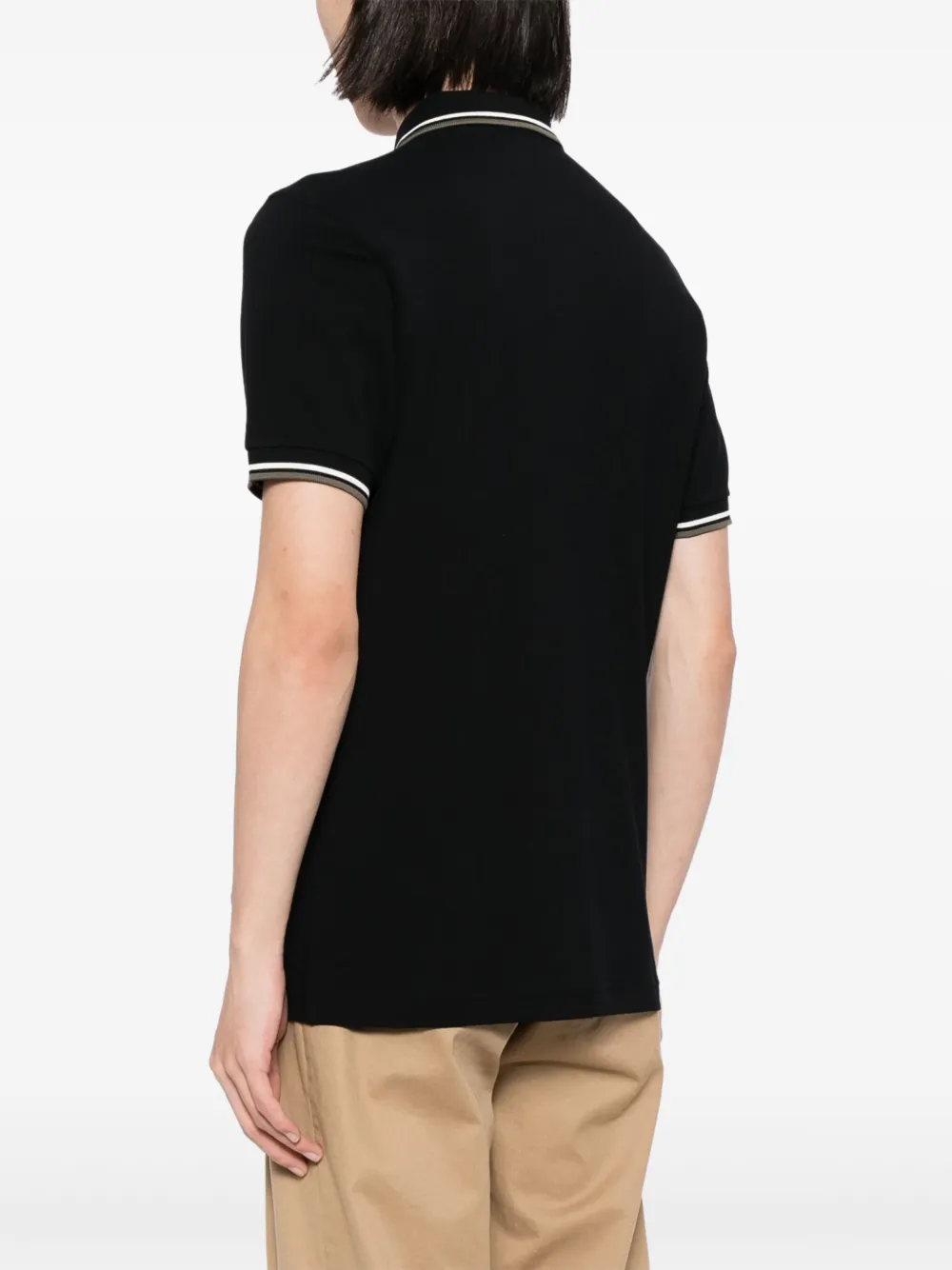 Fred Perry Poloshirt met gestreepte afwerking Zwart