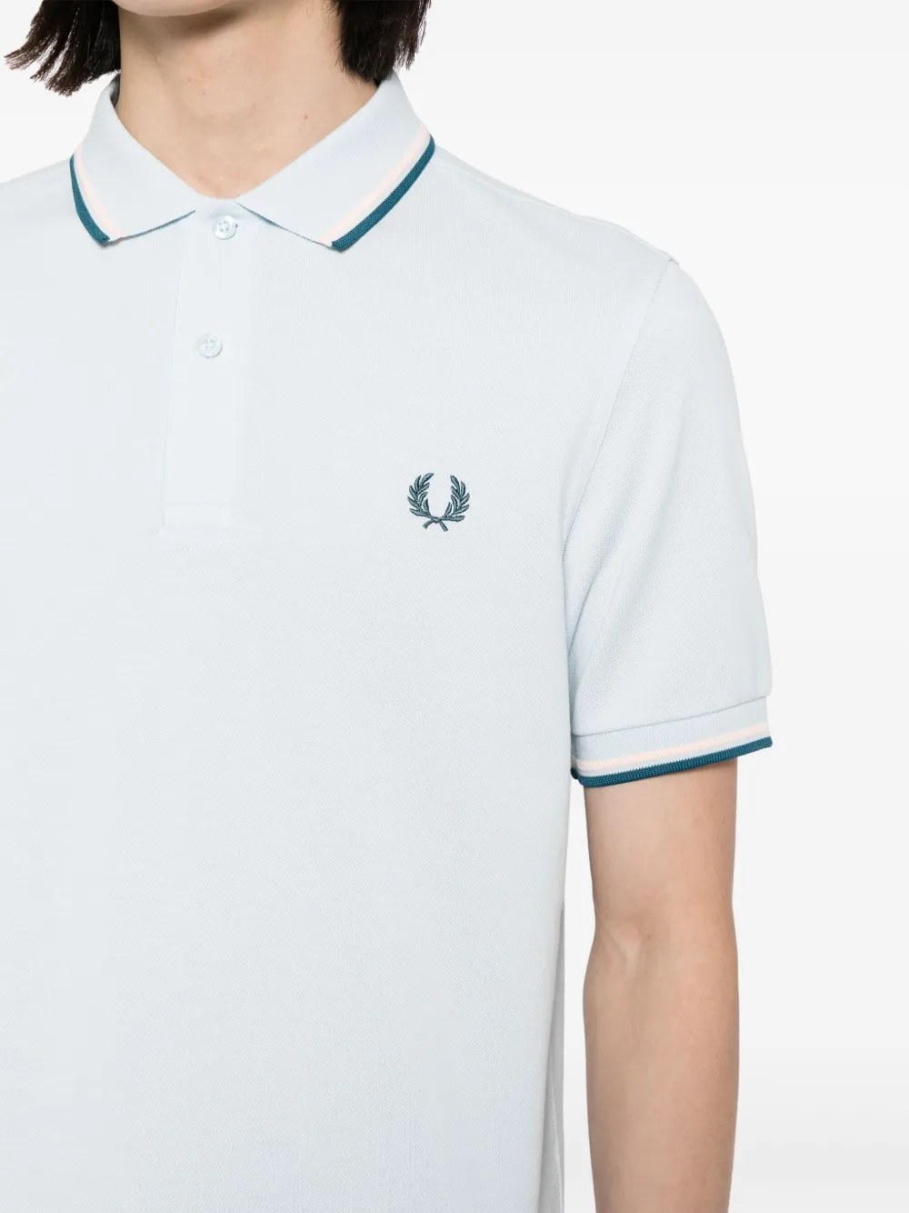 Fred Perry Katoenen poloshirt met geborduurd logo Blauw