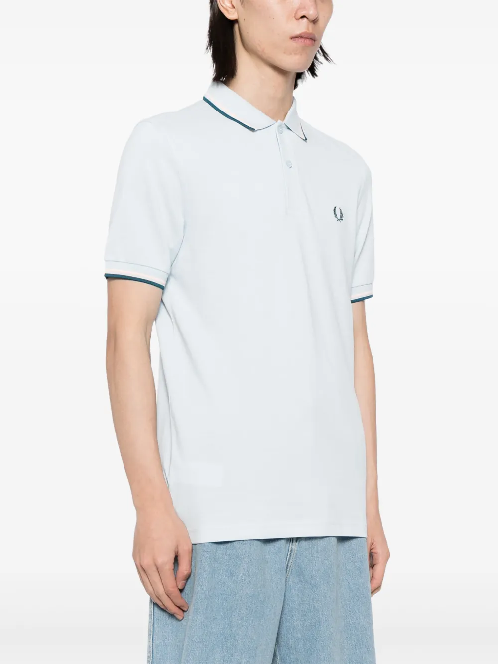 Fred Perry Katoenen poloshirt met geborduurd logo Blauw