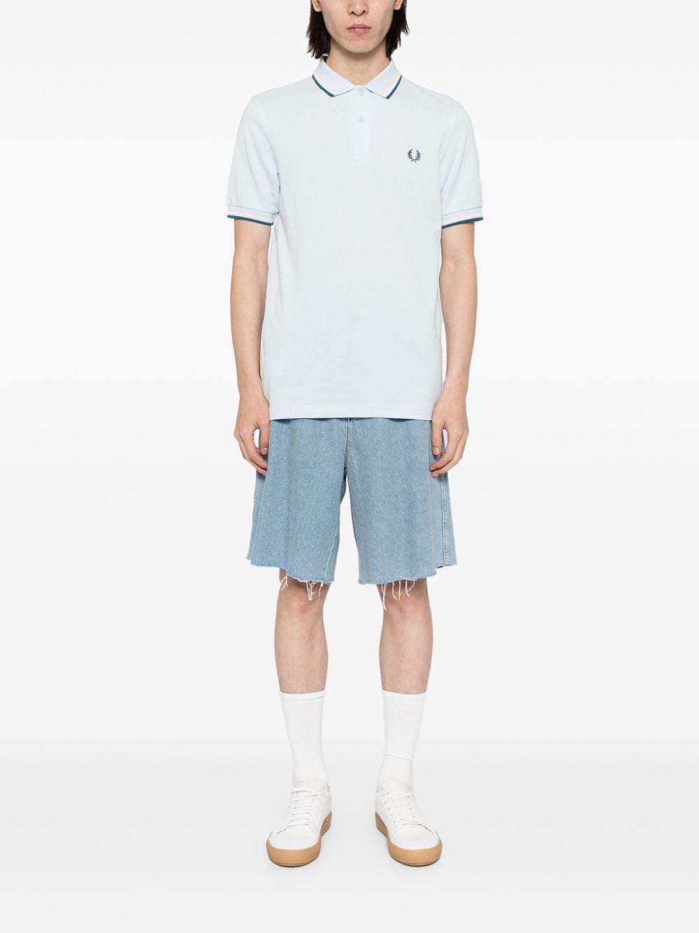 Fred Perry Katoenen poloshirt met geborduurd logo - Blauw