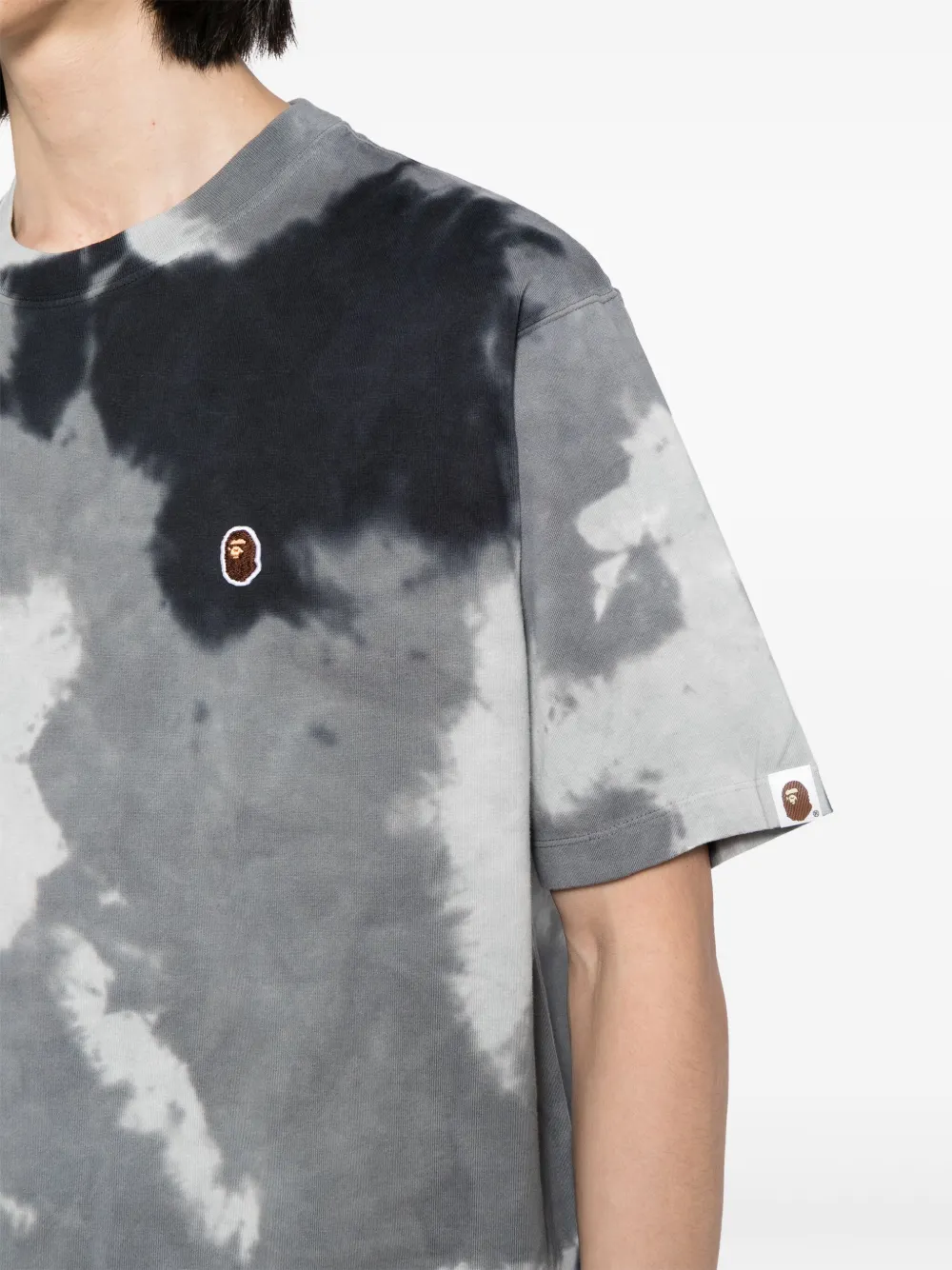 A BATHING APE T-shirt met tie dye effect Zwart