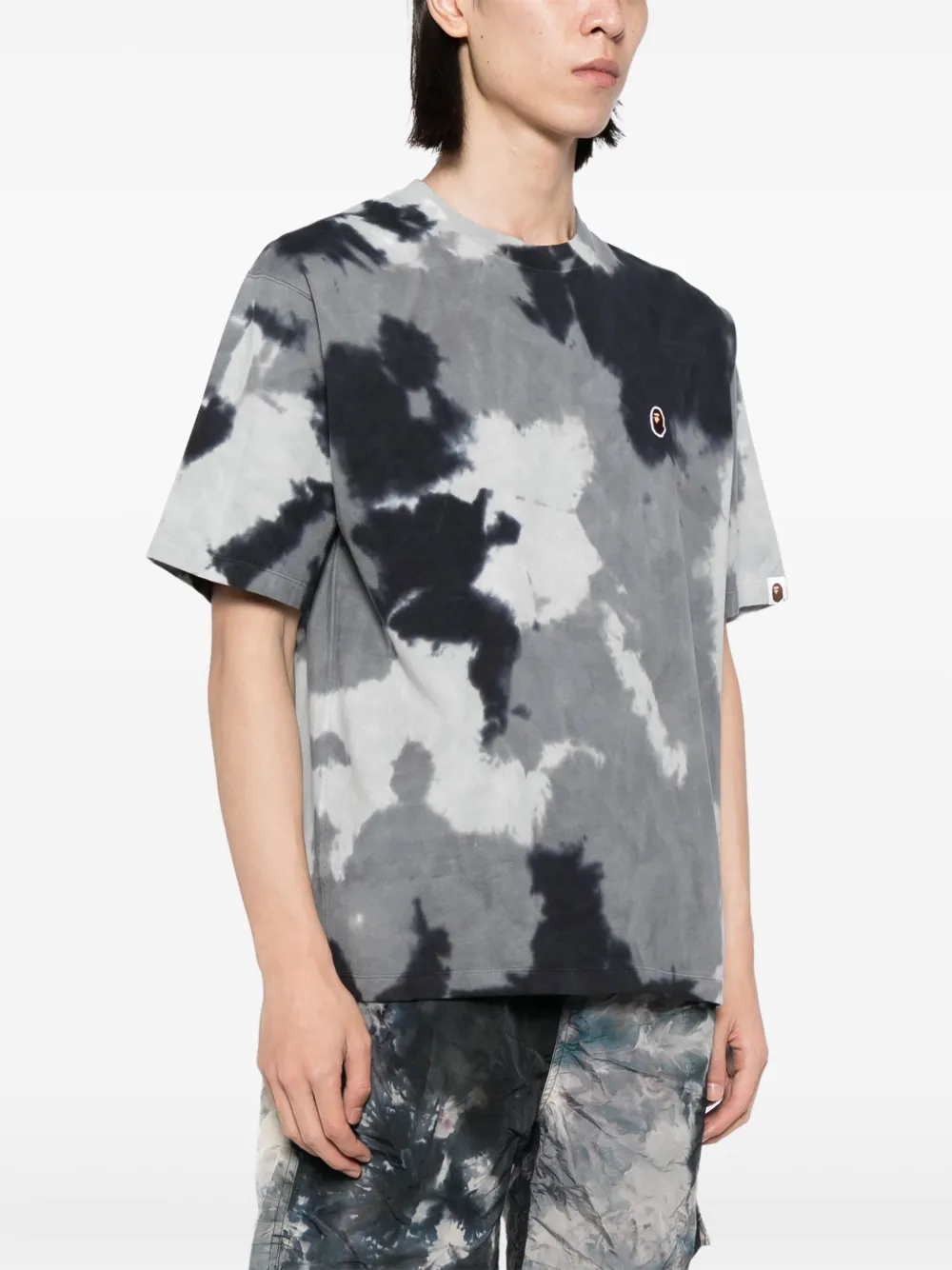 A BATHING APE T-shirt met tie dye effect Zwart