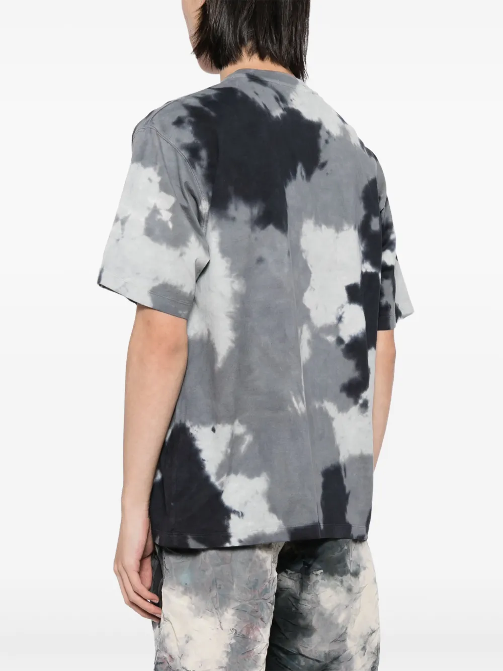 A BATHING APE T-shirt met tie dye effect Zwart