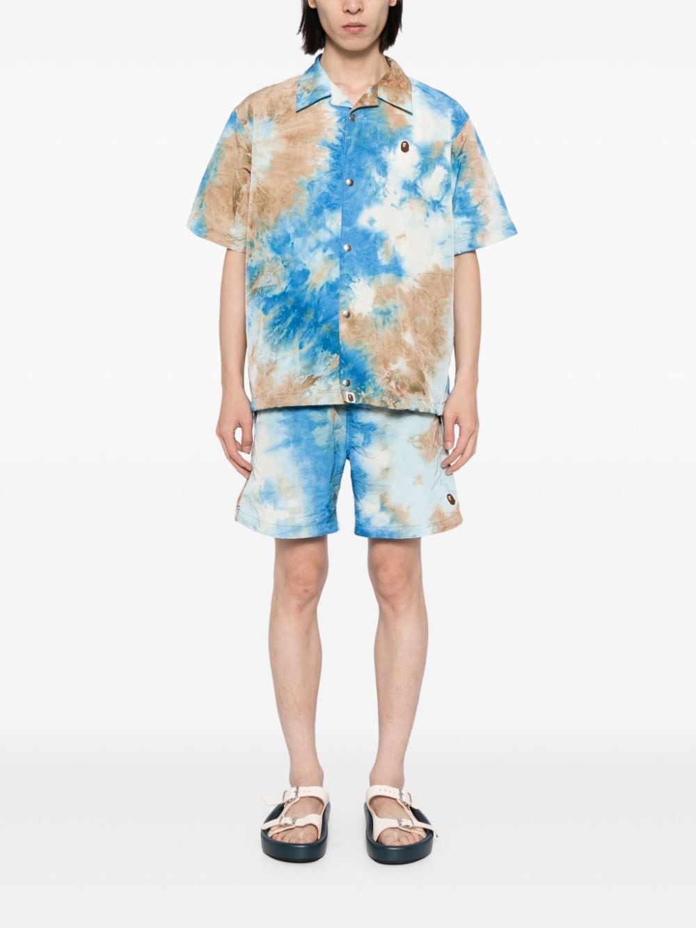 Shop A Bathing Ape Tie-dye Shorts In Blue