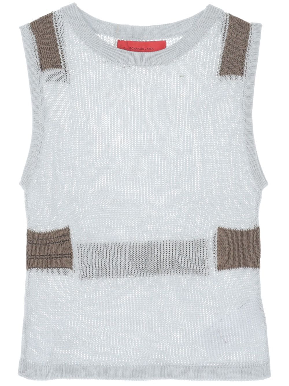 Eckhaus Latta Crew-neck Sleeveless Top In Gray