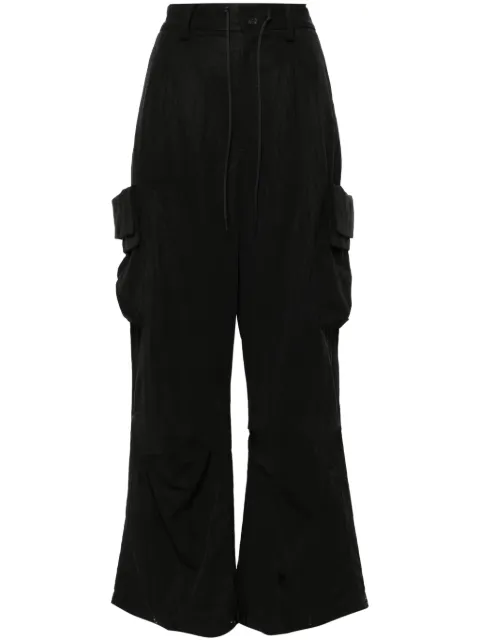 Y-3 pantalones cargo con cordones en la pretina