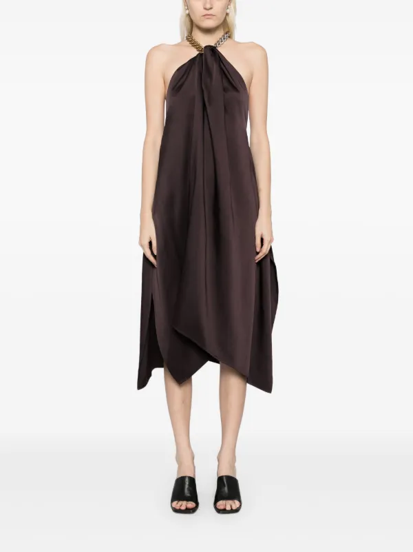 Stella McCartney ホルターネック サテンドレス | ニュートラル 