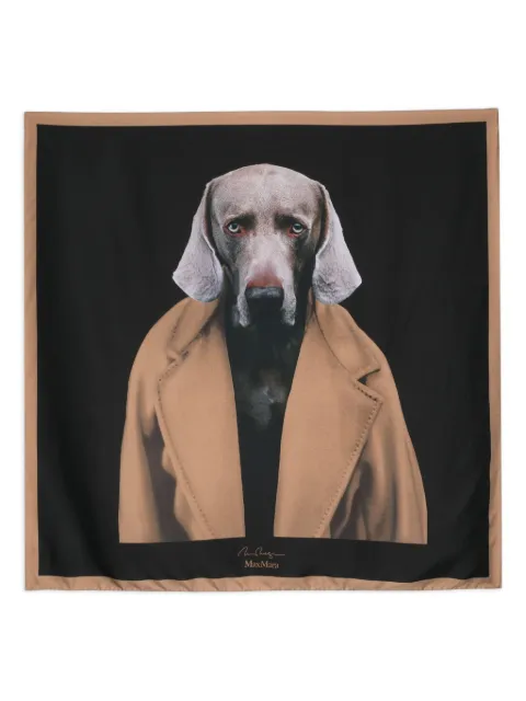 Max Mara dog-print silk scarf