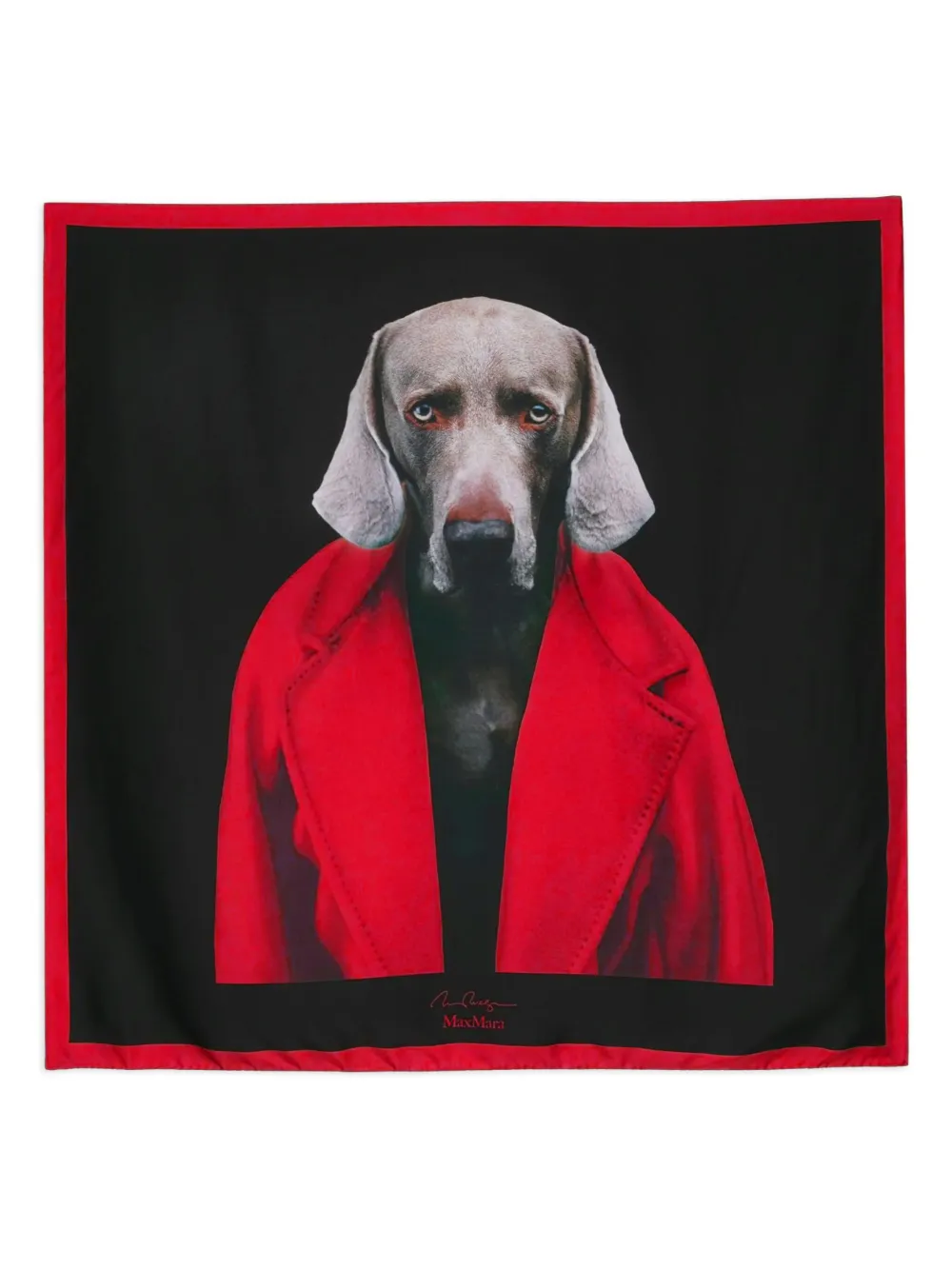 Max Mara dog-print silk scarf - Schwarz