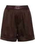 GANNI elasticated shorts - Brown