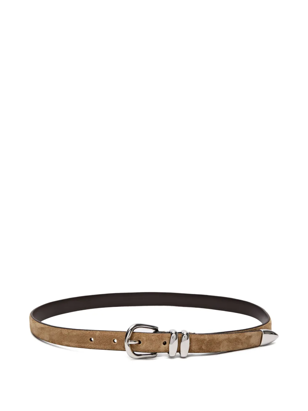Anderson's Suede Buckled Belt In Brown